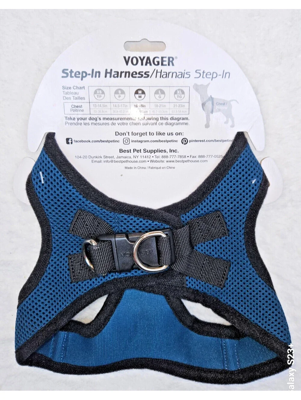 Dog Harness, VOYAGER Step-In Harness, Blue, Size M
